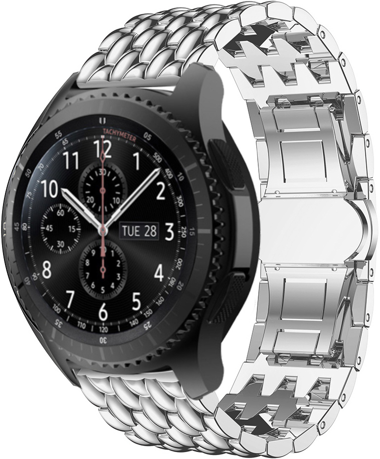 Samsung Galaxy Watch draak stalen schakel band - zilver - 123watches B.V.