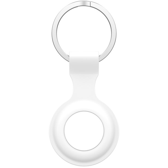 AirTag silicone ring key ring - white
