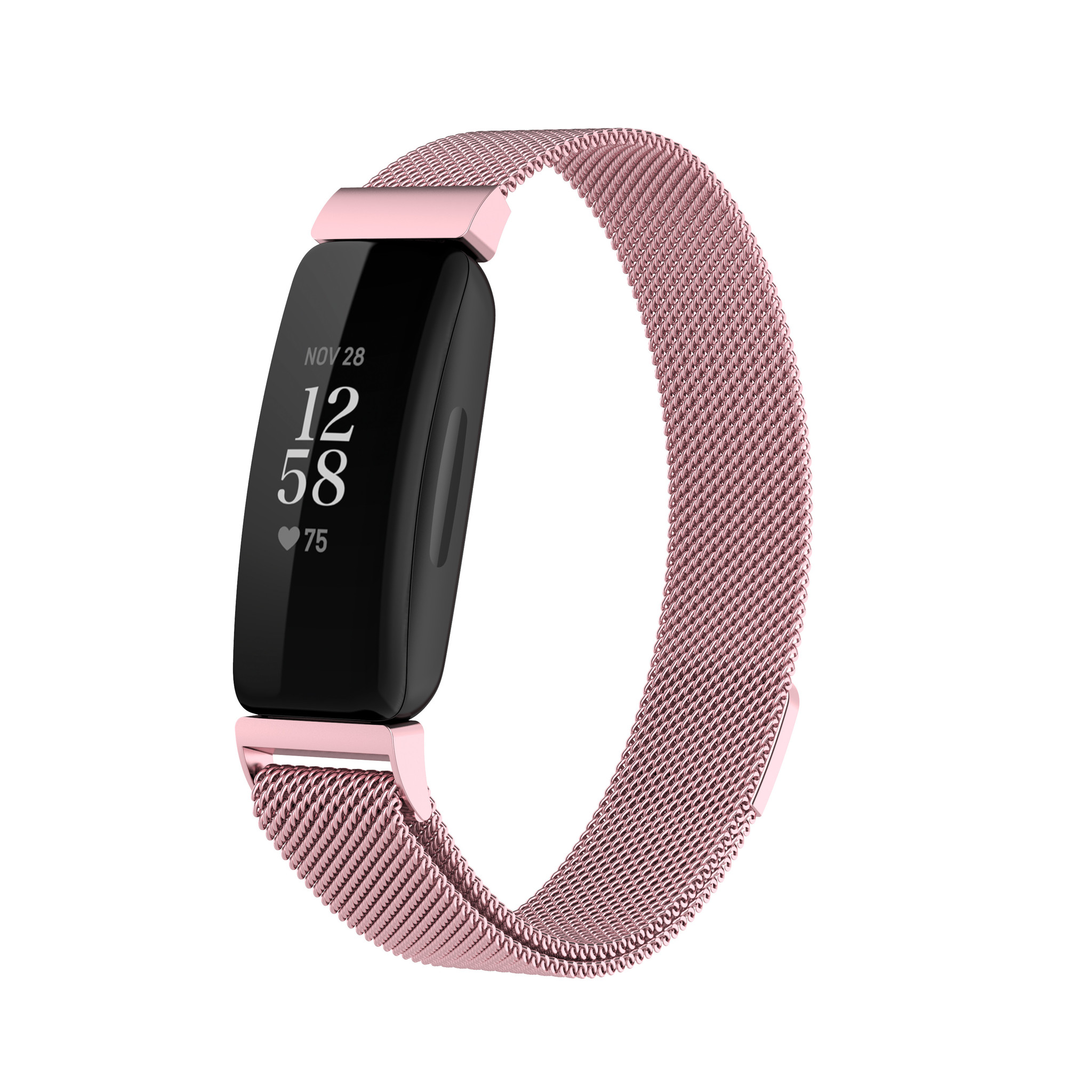 Fitbit Inspire 2 milanese band - roze - Horlogeband Armband Polsband