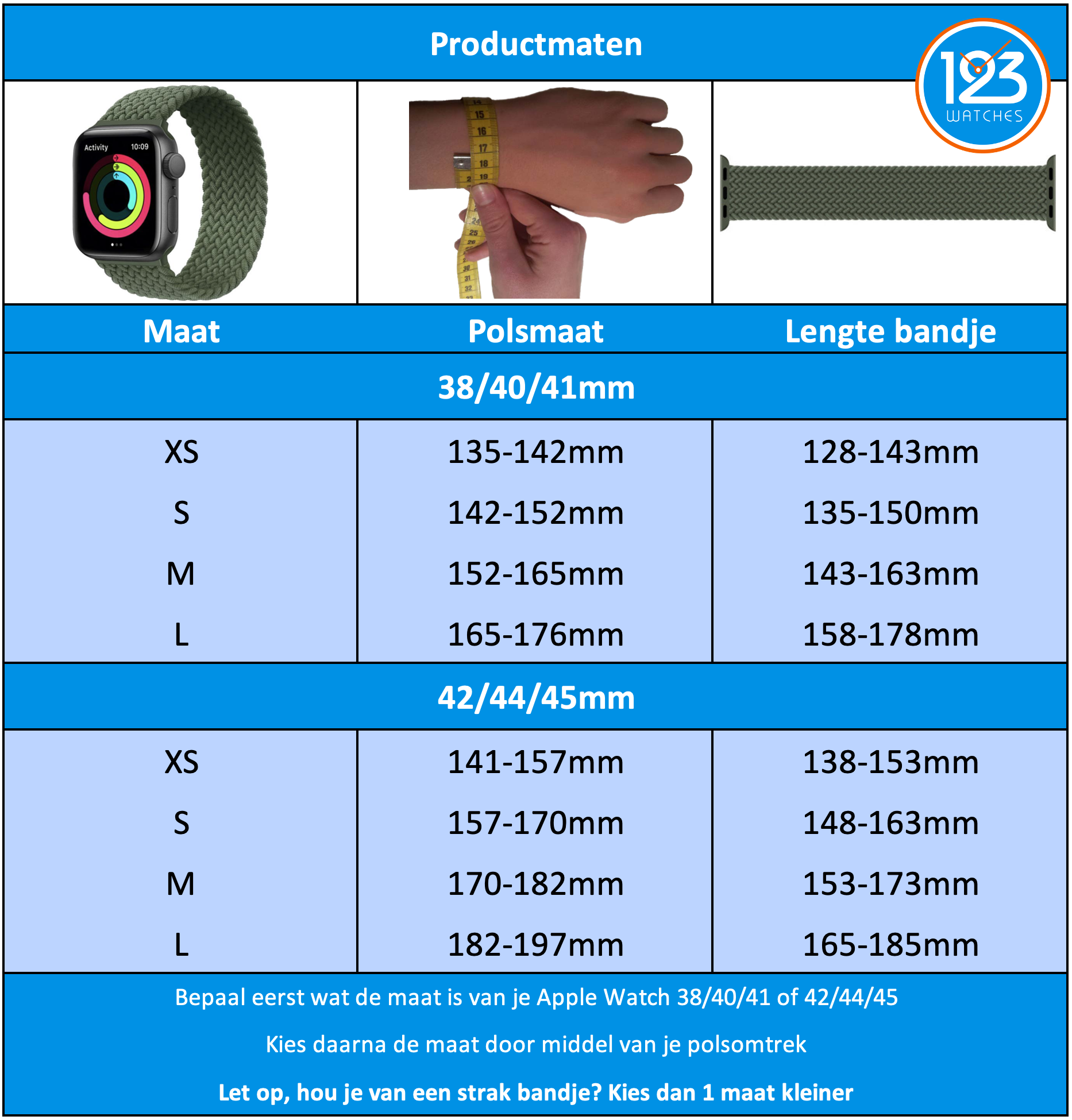 Ambient Kilauea Mountain Rechtdoor maattabel-apple-watch-gevlochten-solo-band - 123watches B.V.