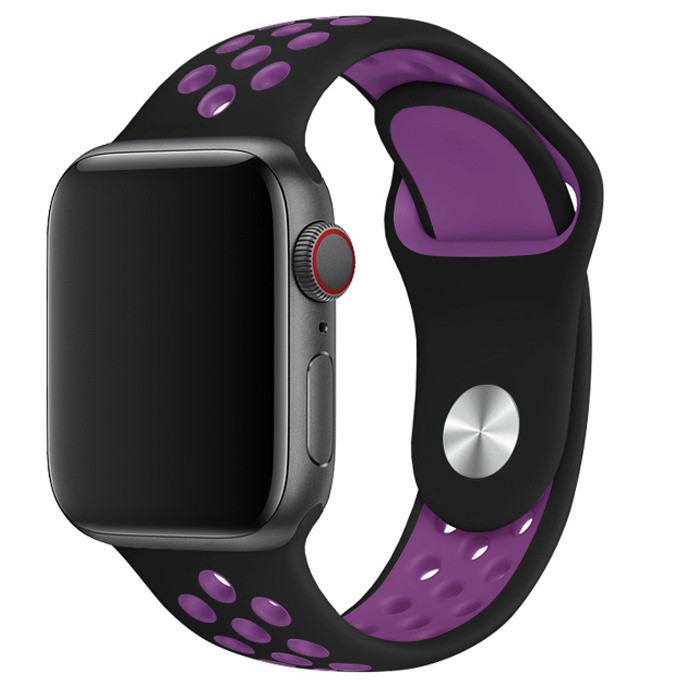 Apple Watch dubbel sport band - zwart paars - iwatch - Horlogeband Armband Polsband