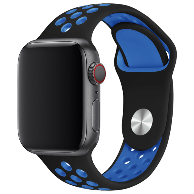 Apple Watch dubbel sport band - zwart blauw - iwatch - Horlogeband Armband Polsband