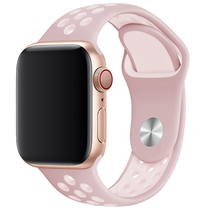 Apple Watch dubbel sport band - lichtroze roze - iwatch - Horlogeband Armband Polsband