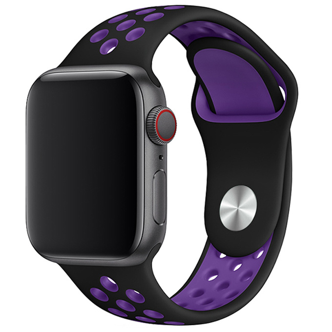 Apple Watch dubbel sport band - zwart hyper druif - iwatch - Horlogeband Armband Polsband