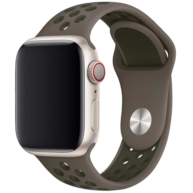 Apple Watch dubbel sport band - olijf grijs khaki - iwatch - Horlogeband Armband Polsband