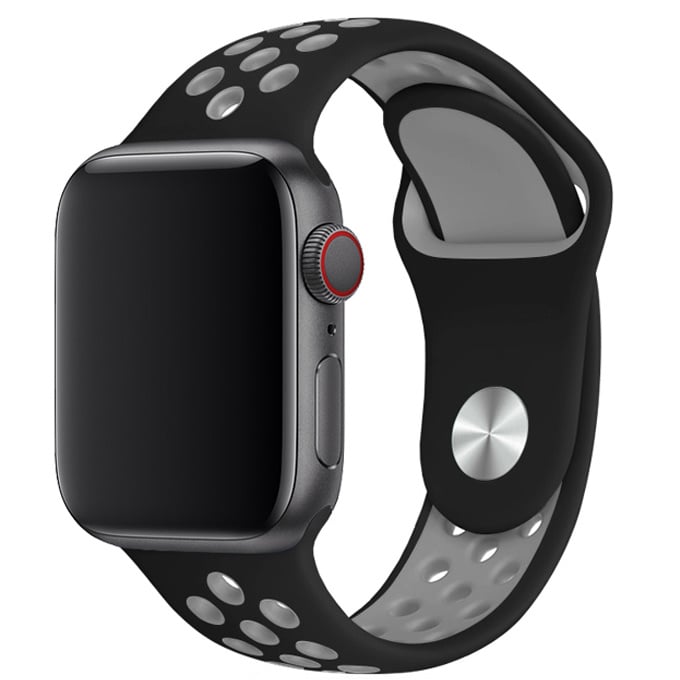 Apple Watch dubbel sport band - zwart grijs - iwatch - Horlogeband Armband Polsband