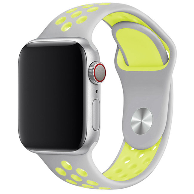 Merk 123watches Apple Watch dubbel sport band - grijs geel