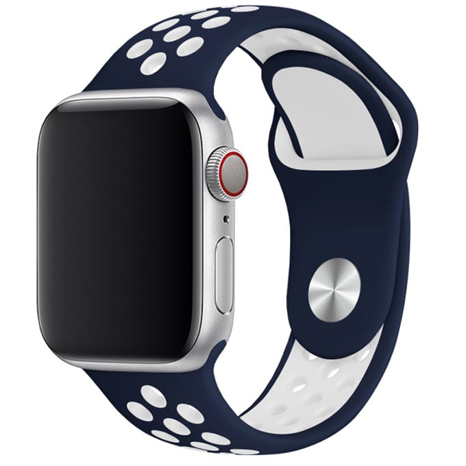 Apple Watch dubbel sport band - blauw wit - iwatch - Horlogeband Armband Polsband
