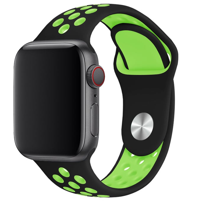 Apple Watch dubbel sport band - zwart groen - iwatch - Horlogeband Armband Polsband