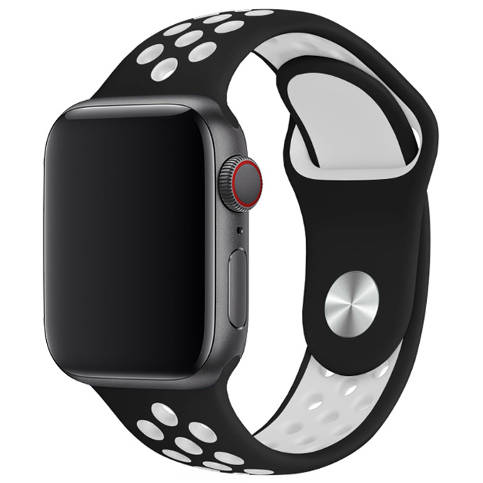 Apple Watch dubbel sport band - zwart wit - iwatch - Horlogeband Armband Polsband