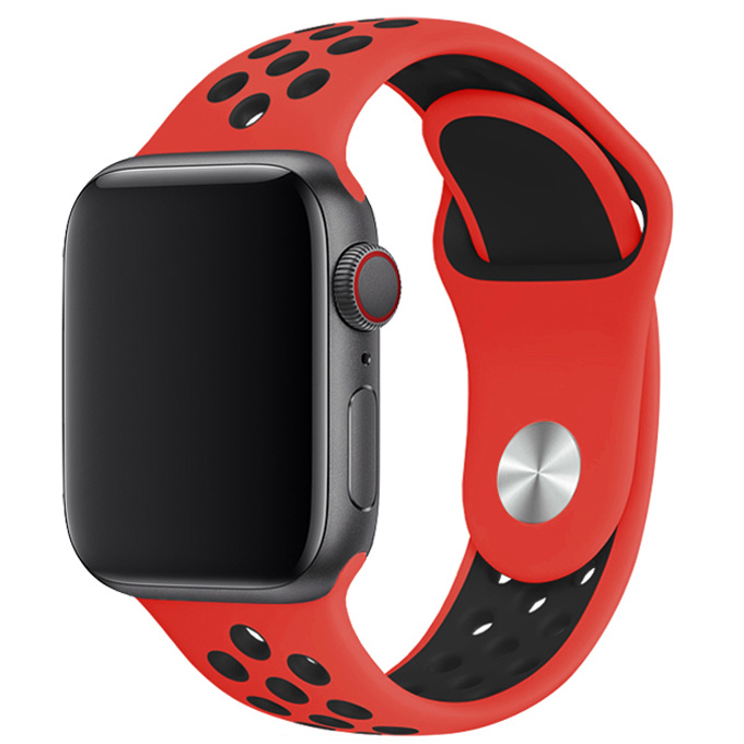 Apple Watch dubbel sport band - rood zwart - iwatch - Horlogeband Armband Polsband