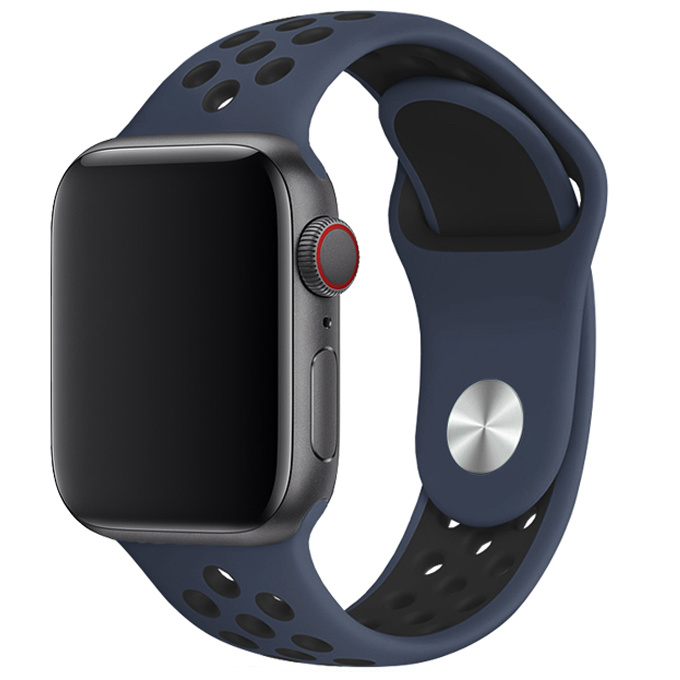 Apple Watch dubbel sport band- middernacht blauw zwart - iwatch - Horlogeband Armband Polsband