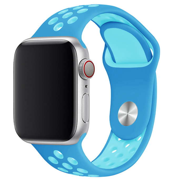 Apple Watch dubbel sport band - blauw lichtblauw - iwatch - Horlogeband Armband Polsband