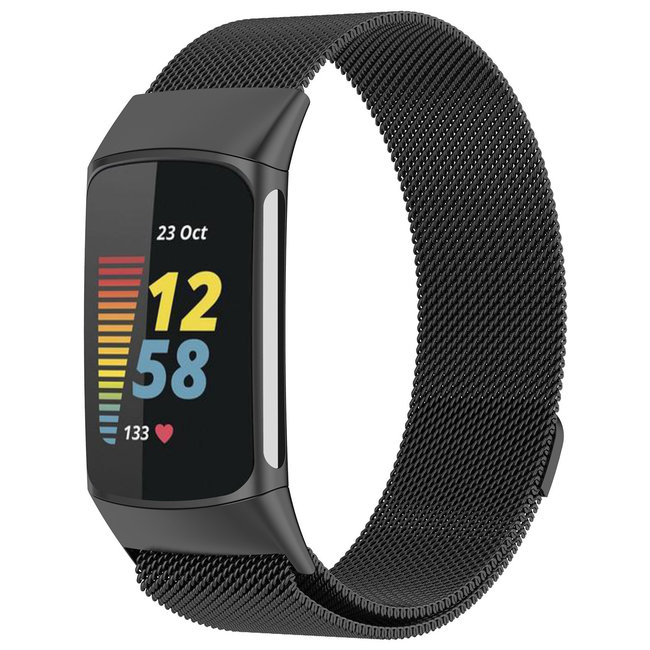 Fitbit Charge 5 milanese band - zwart
