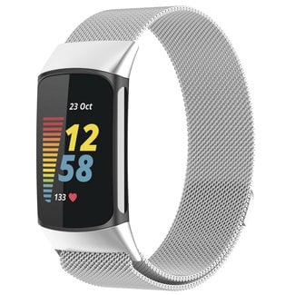 Merk 123watches Fitbit Charge 5 milanese band - zilver