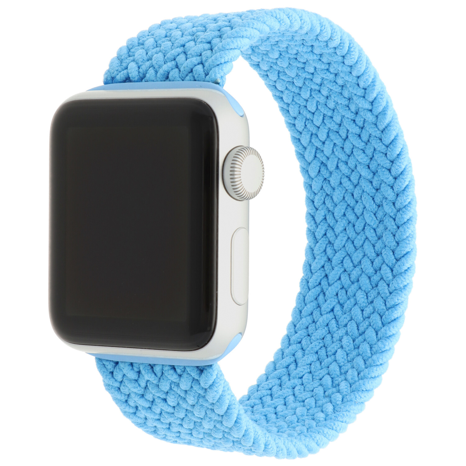 Apple Watch Gevlochten Solo Bandje - Hemelsblauw - Geschikt voor 42mm/44mm/45mm/49mm - XS