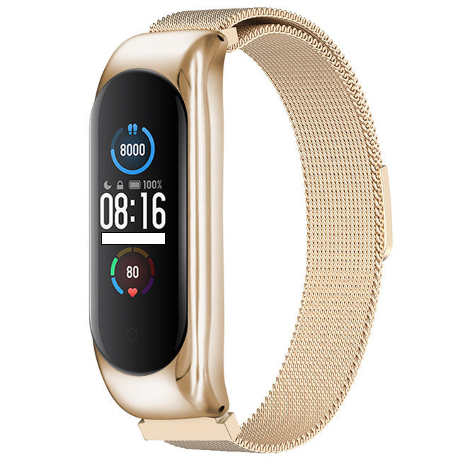Goedkope Xiaomi Mi band 3/4/5/6 milanese band - champagne - 123watches B.V.