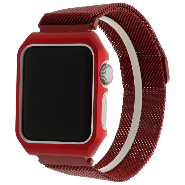 Merk 123watches Apple watch milanese case band - red