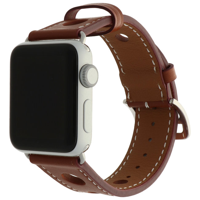 Merk 123watches Apple Watch PU leren hermes band - bruin