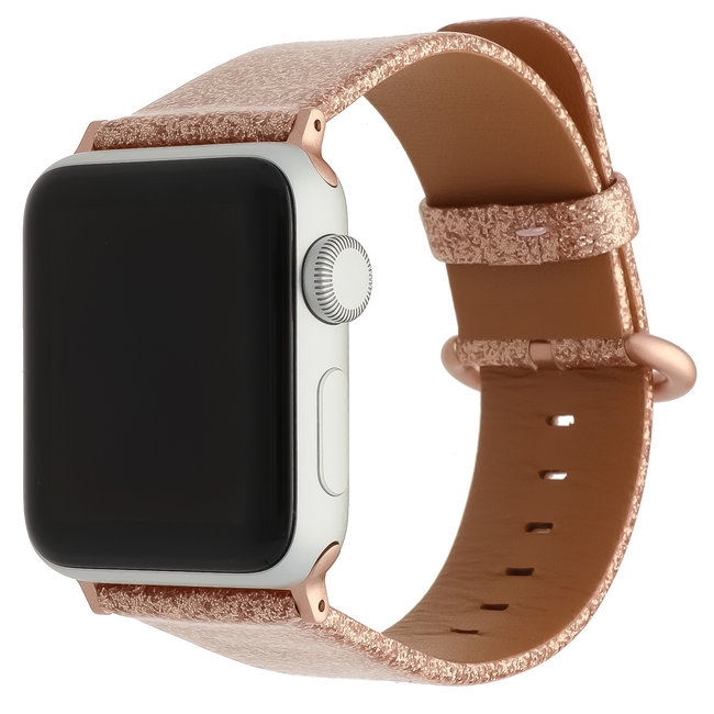 Apple watch leather glitter strap - gold