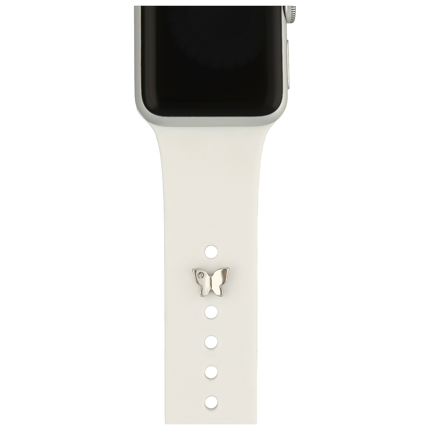 Apple Watch sieraad vlinder - zilver - Geschikt voor - Apple Watch Series Ultra, 8, 7, SE, 6, 5, 4, 3, 2 en 1