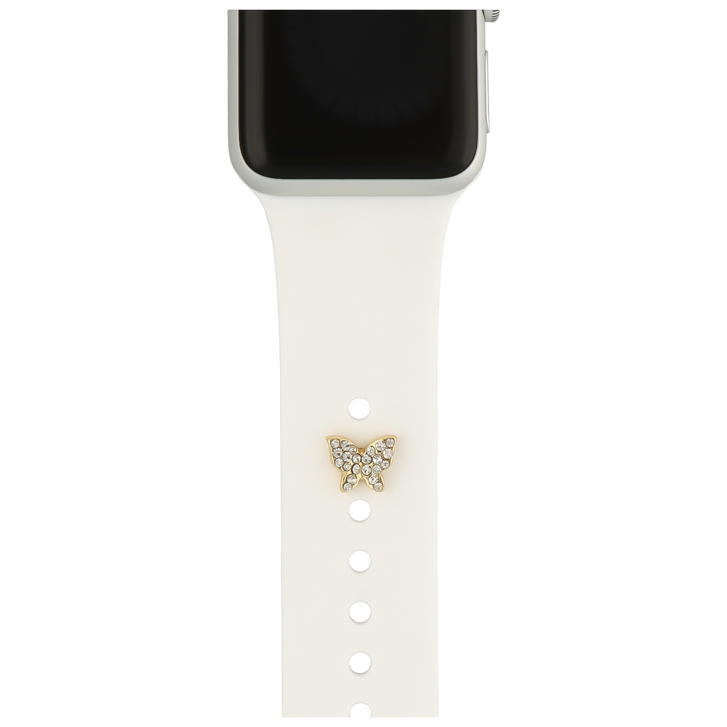 Apple Watch sieraad vlinder steentjes - goud - Geschikt voor - Apple Watch Series Ultra, 8, 7, SE, 6, 5, 4, 3, 2 en 1