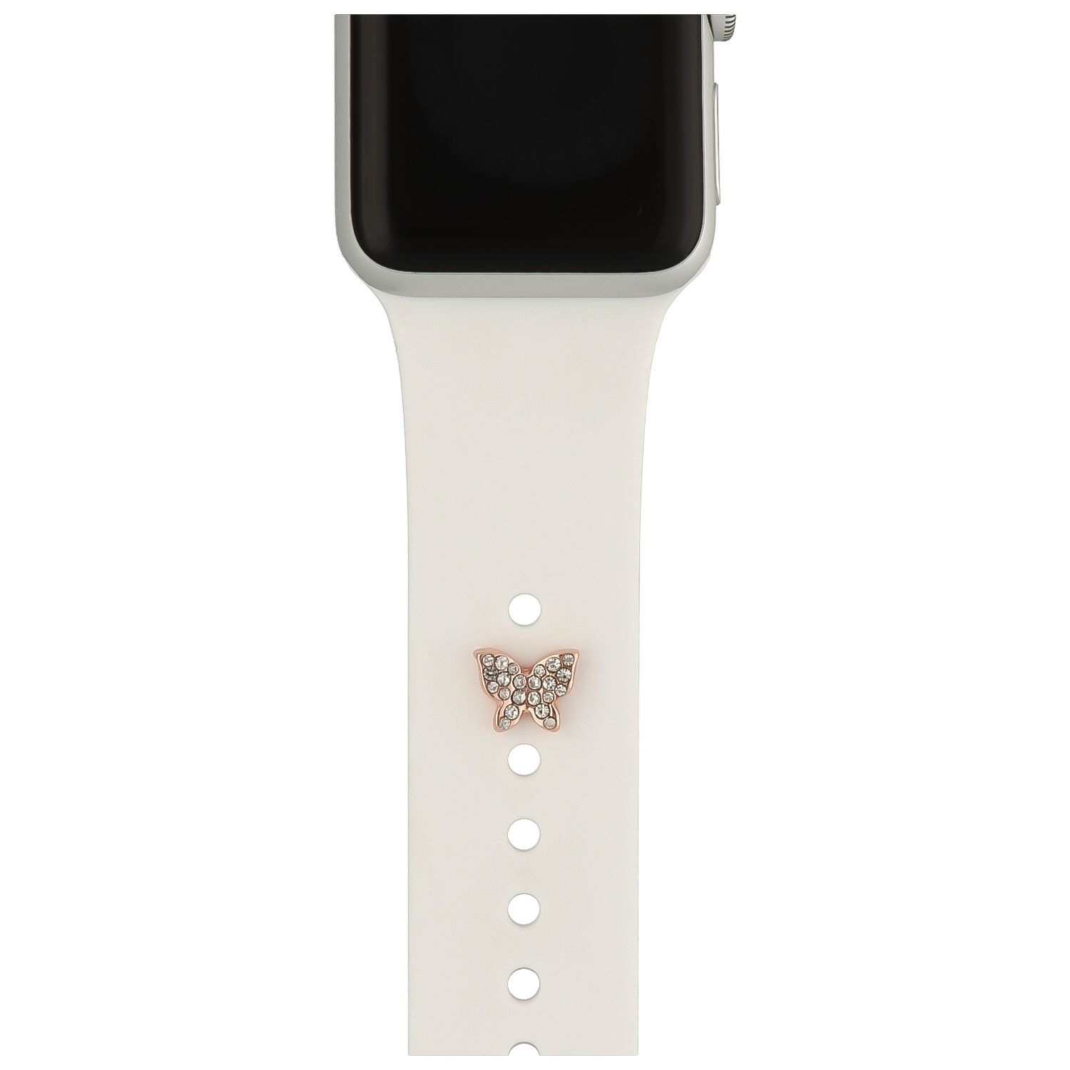 Apple Watch sieraad vlinder steentjes - rose goud - Geschikt voor - Apple Watch Series Ultra, 8, 7, SE, 6, 5, 4, 3, 2 en 1