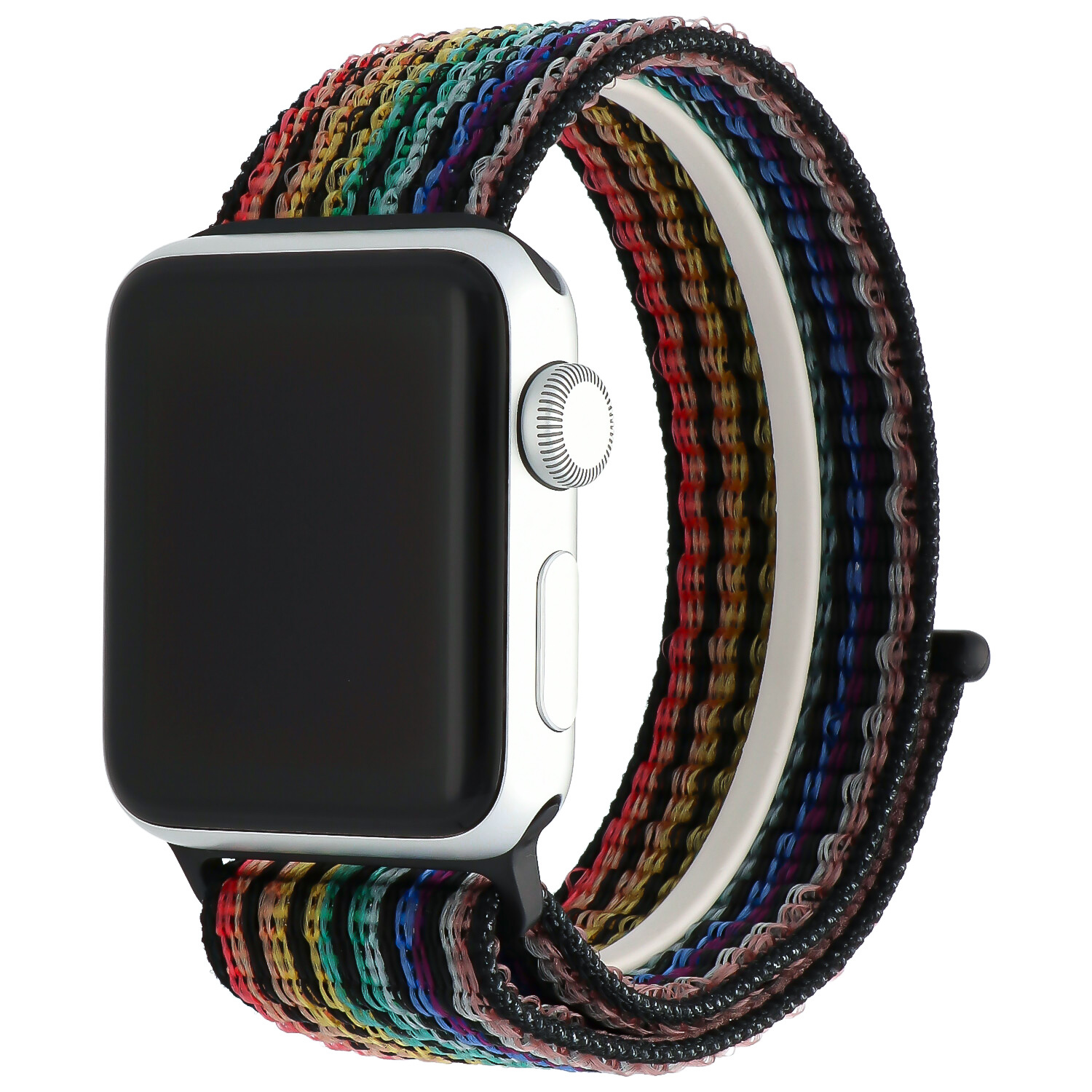 Apple Watch nylon sport loop band - pride zwart - iwatch - Horlogeband Armband Polsband