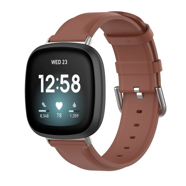 Merk 123watches Fitbit Versa 3 / Sense leather band - brown