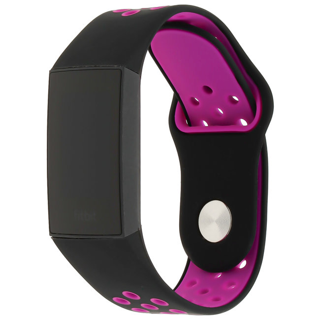 Fitbit charge 3 & 4 sport band - black purple