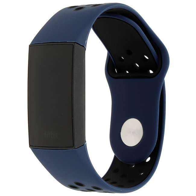 Merk 123watches Fitbit charge 3 & 4 sport band - dark blue black