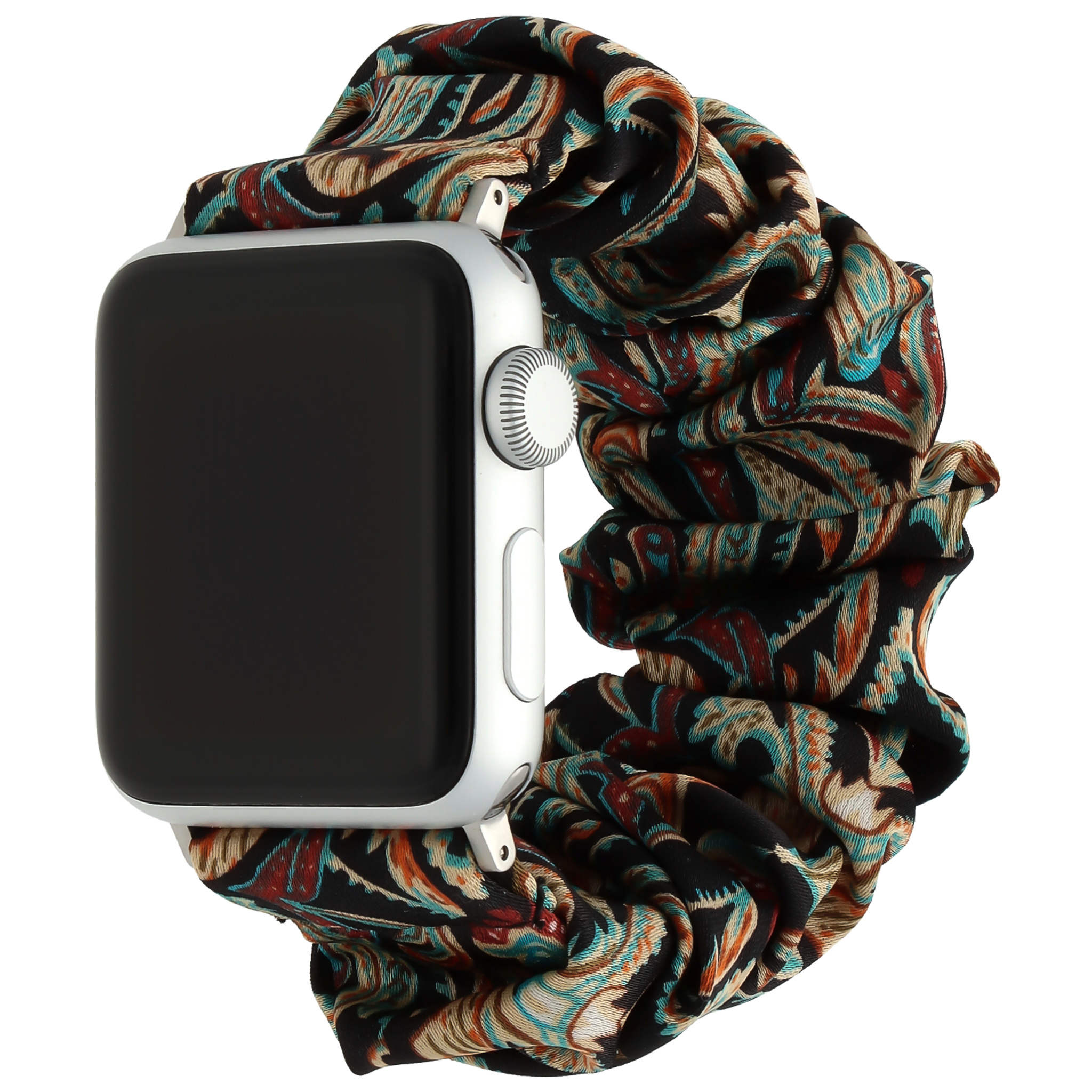 Apple Watch scrunchie band - zwart gekleurd - iwatch - Horlogeband Armband Polsband