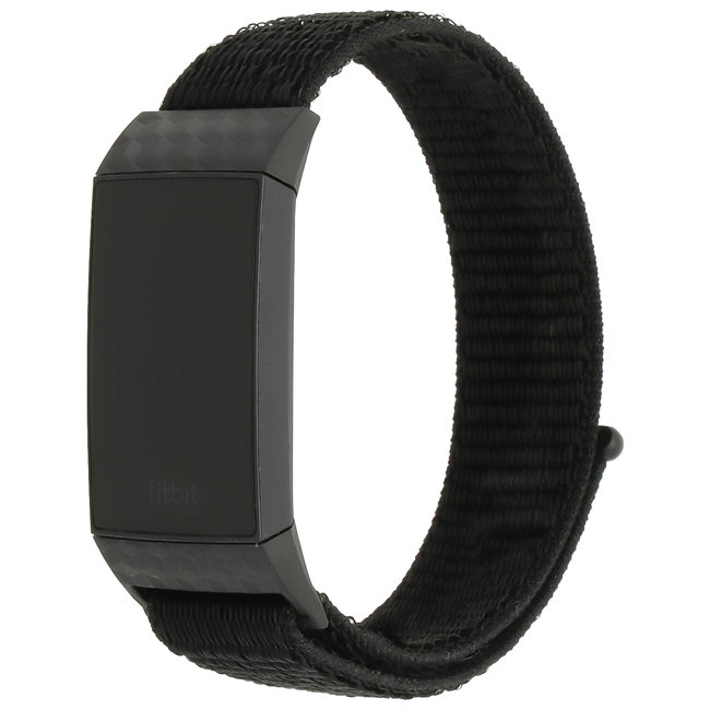 Fitbit charge 3 & 4 nylon sport band - dark black