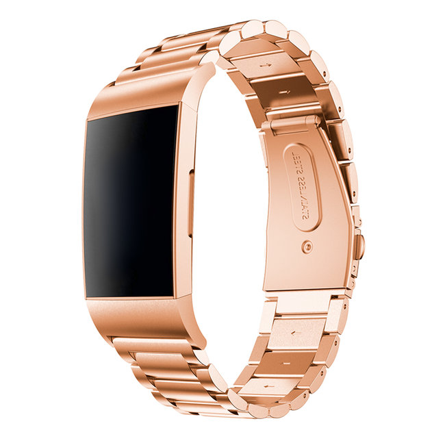 Fitbit charge 3 & 4 beads steel link - rose gold
