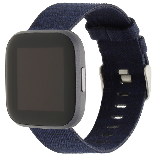 Merk 123watches Fitbit versa nylon gesp band - blue