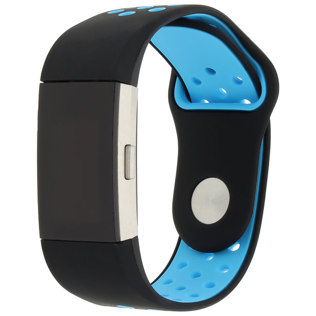 Merk 123watches Fitbit Charge 2 sport band - zwart blauw