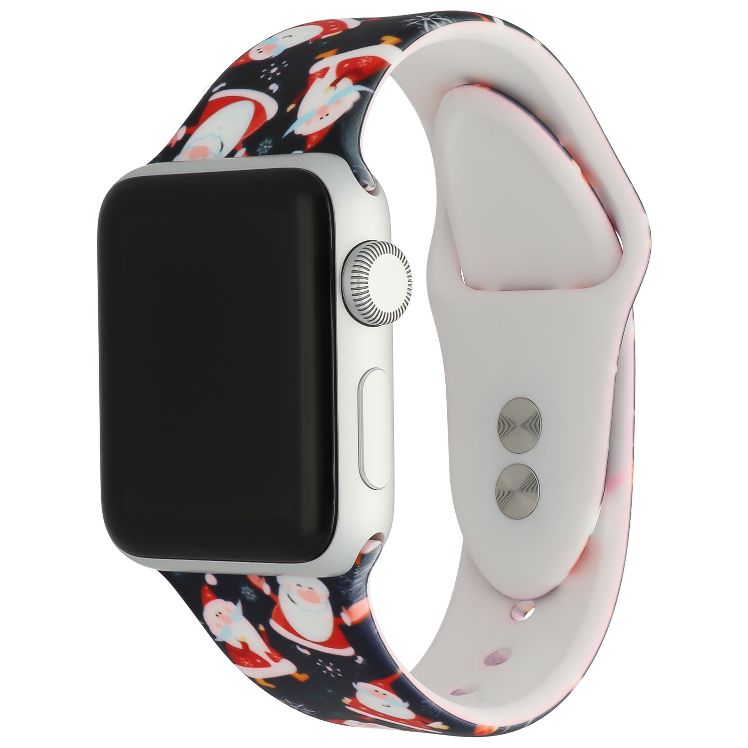 Apple Watch print sport band - kerstman donkerblauw - iwatch - Horlogeband Armband Polsband