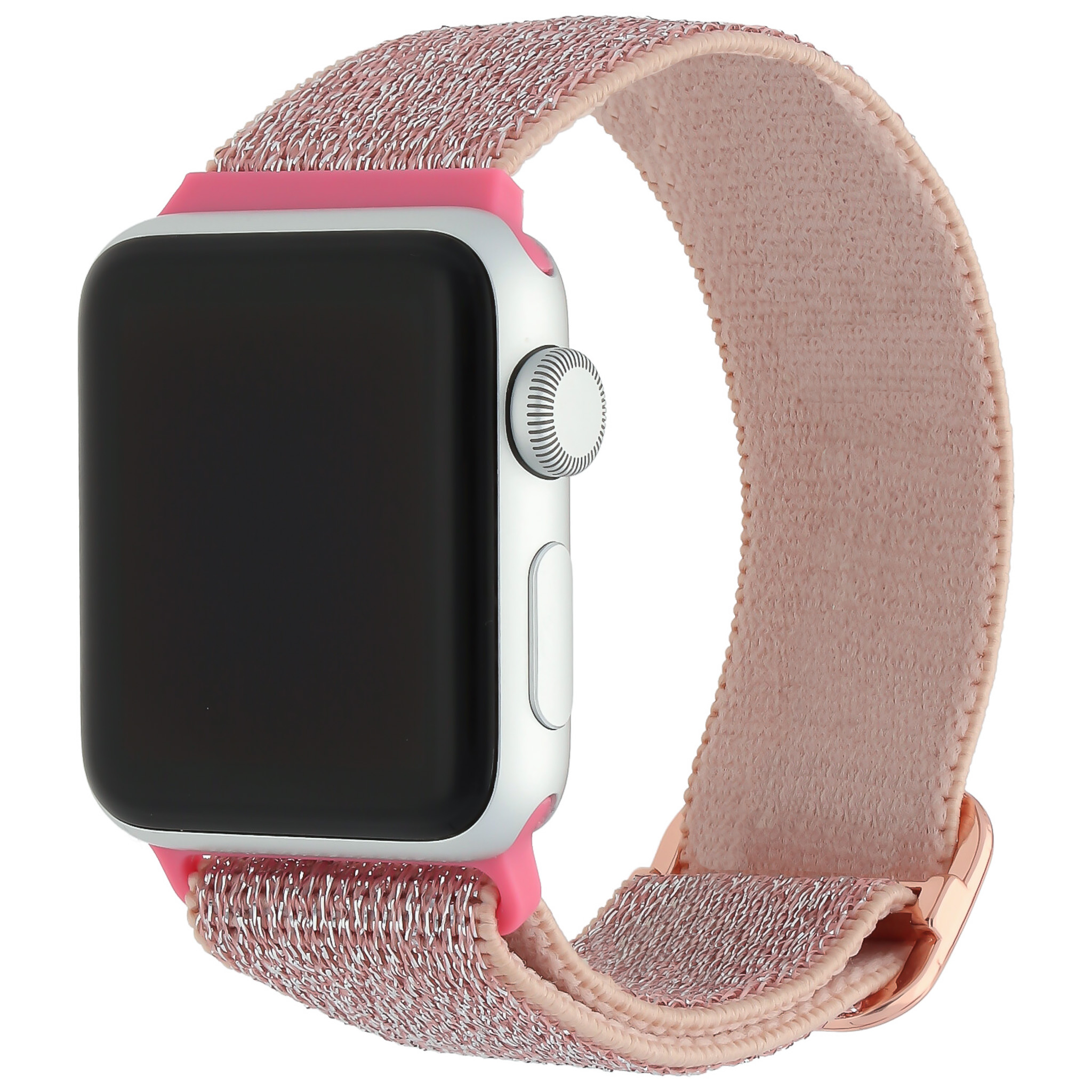 Apple Watch nylon solo band - glitter lichtroze - iwatch - Horlogeband Armband Polsband