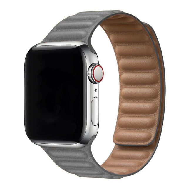 Merk 123watches Apple watch PU leather solo band - gray