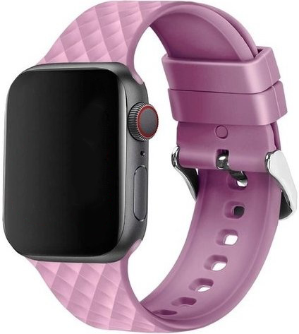 Apple Watch Rhombic Silicone Bandje - Lavendel - Geschikt voor 42mm/44mm/45mm/49mm