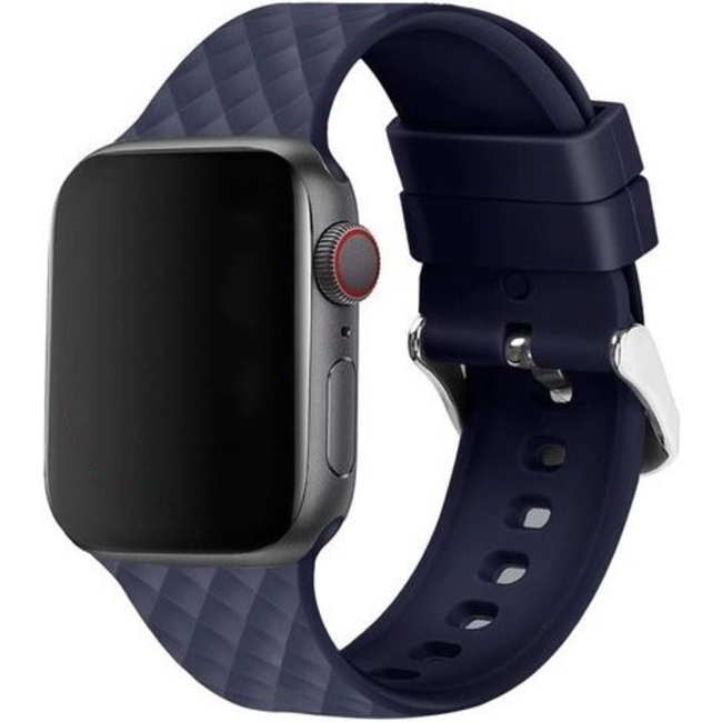 Apple Watch rhombic silicone band - marineblauw