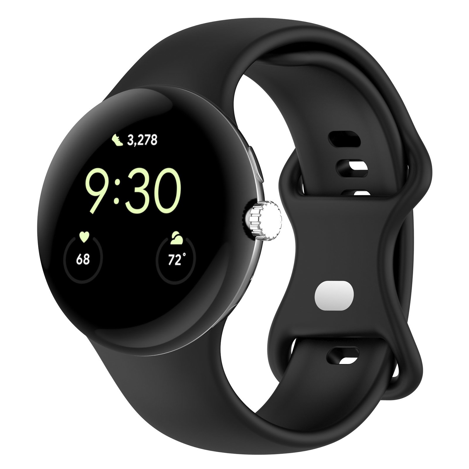 Google Pixel Watch sport band - zwart - Horlogeband Armband Polsband