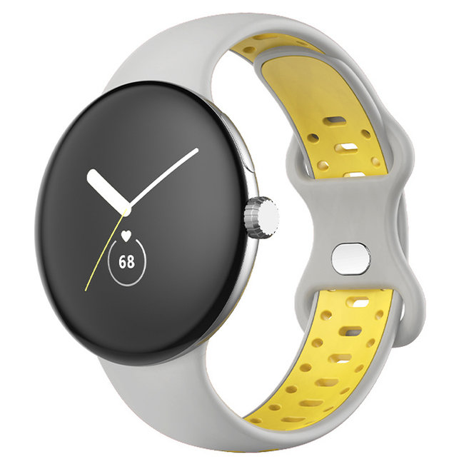 Google Pixel Watch double sport band - gray yellow