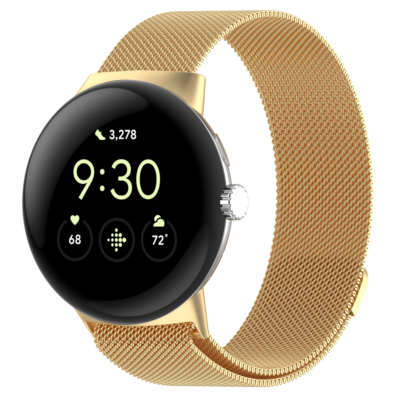 Google Pixel Watch milanese band - goud - Horlogeband Armband Polsband