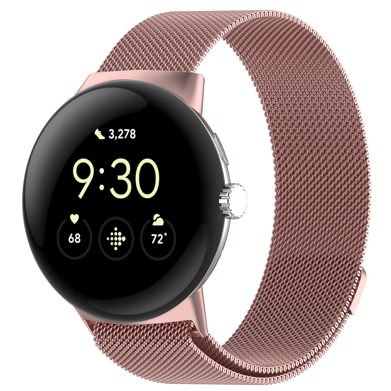 Google Pixel Watch milanese band - roze - Horlogeband Armband Polsband