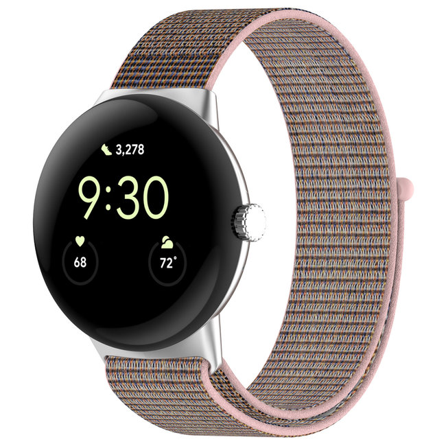Google Pixel Watch nylon sport loop band -  pink sand