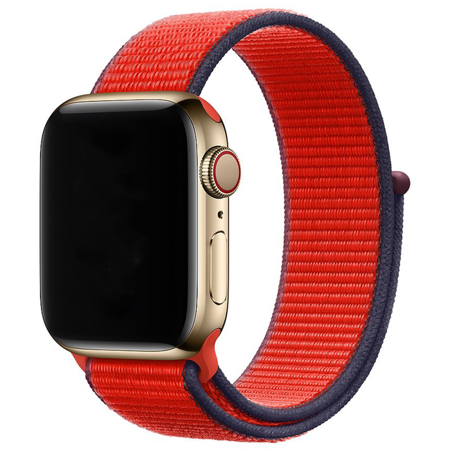 Apple Watch nylon sport loop band - driekleur rood