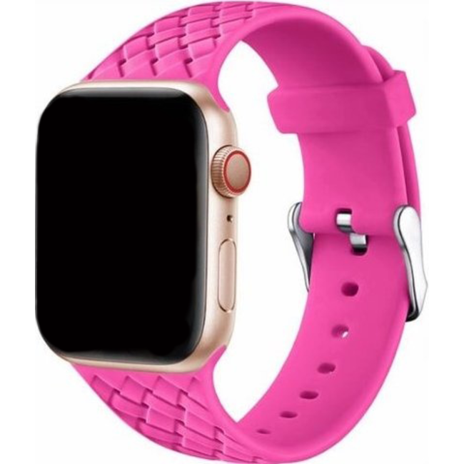 Merk 123watches Apple Watch woven silicone band - roze
