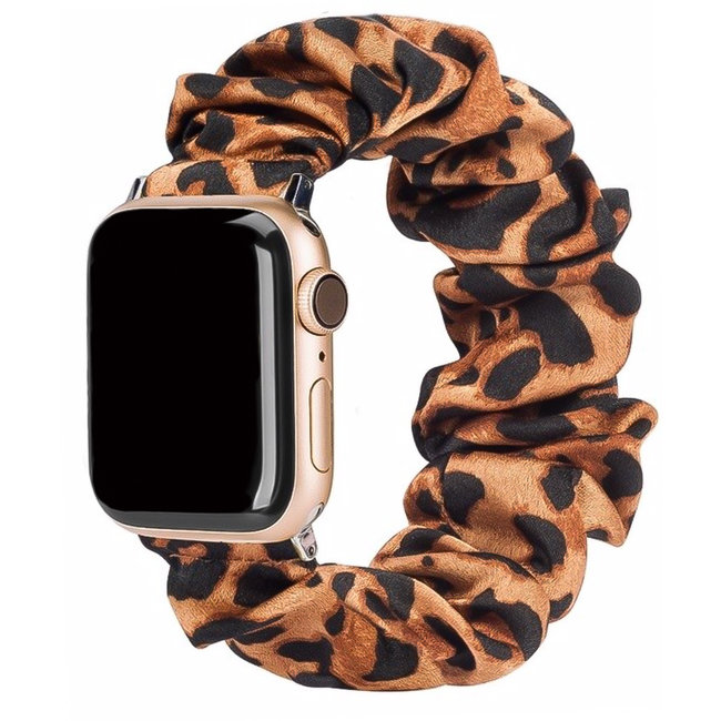 Merk 123watches Apple Watch scrunchie band - panter bruin