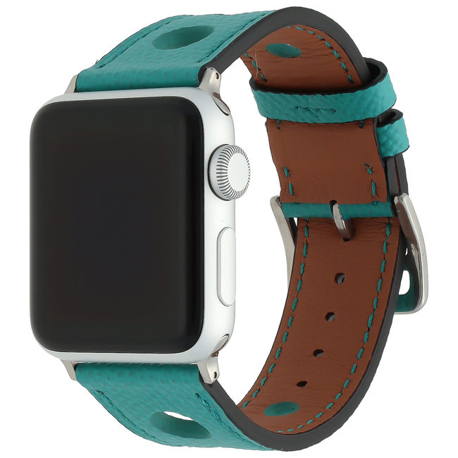 Merk 123watches Apple watch leather hermes band - green